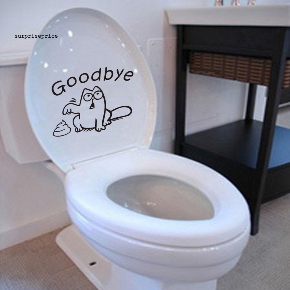 Sticker chữ Goodbye ngộ nghĩnh dán trang trí bồn cầu DIY
