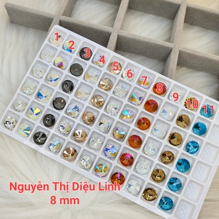 Đá khối tròn K9 8mm đế dẹt