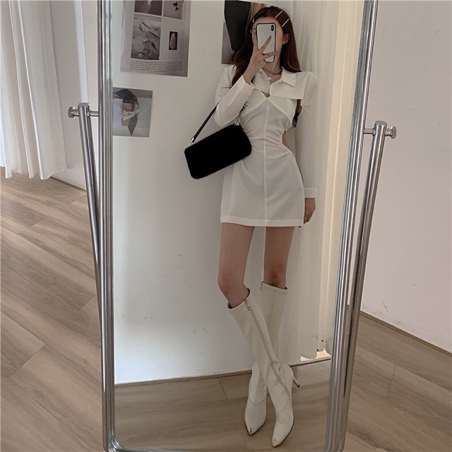 Boot đùi da cao cấp mũi nhọn