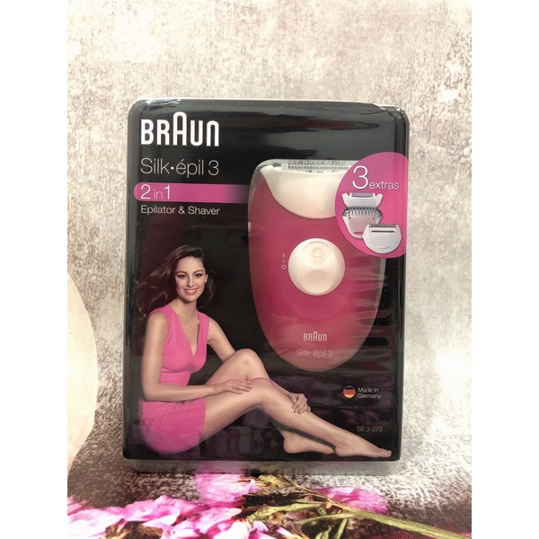 Máy nhổ lông Braun Silk-Epil 5 2-in-1 Starter Set Wet &amp; Dry Epilator + 3 Extras - Raspberry Pink