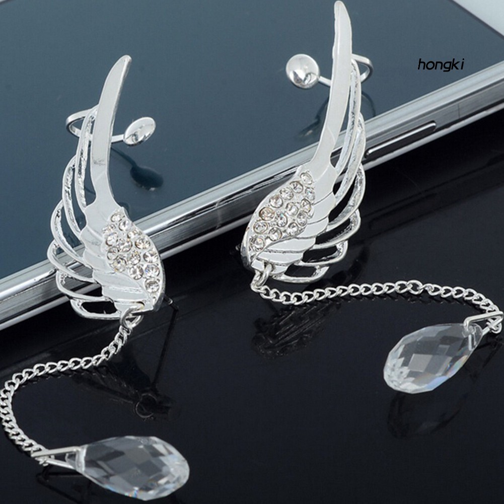 Khuyên tai hình cánh chim đính đá sang trọng cho bạn gái