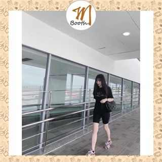M Booth -  Quần Legging Lửng Nữ Xuất Hàn , Quần Biker Ôm Tập Gym Dáng Ngắn V001