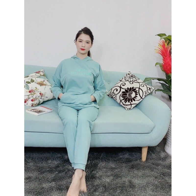 Bộ đồ bầu mặc nhà và sau sinh chất coton da cá BD909