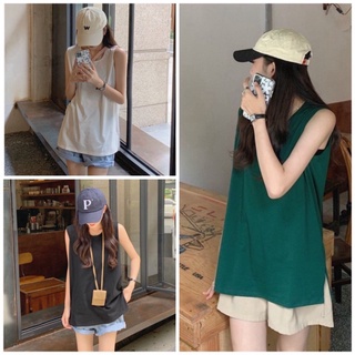 Áo Thun 3 Lỗ Dáng Rộng, Áo Tanktop Nữ Trùm Mông Dáng Trơn Basic 4 Màu Hot Hit