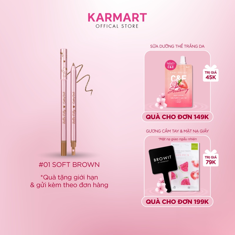 Chì kẻ mày lâu trôi Hello Kitty Cathy Doll Blur Brow Powder Pencil 0.37g