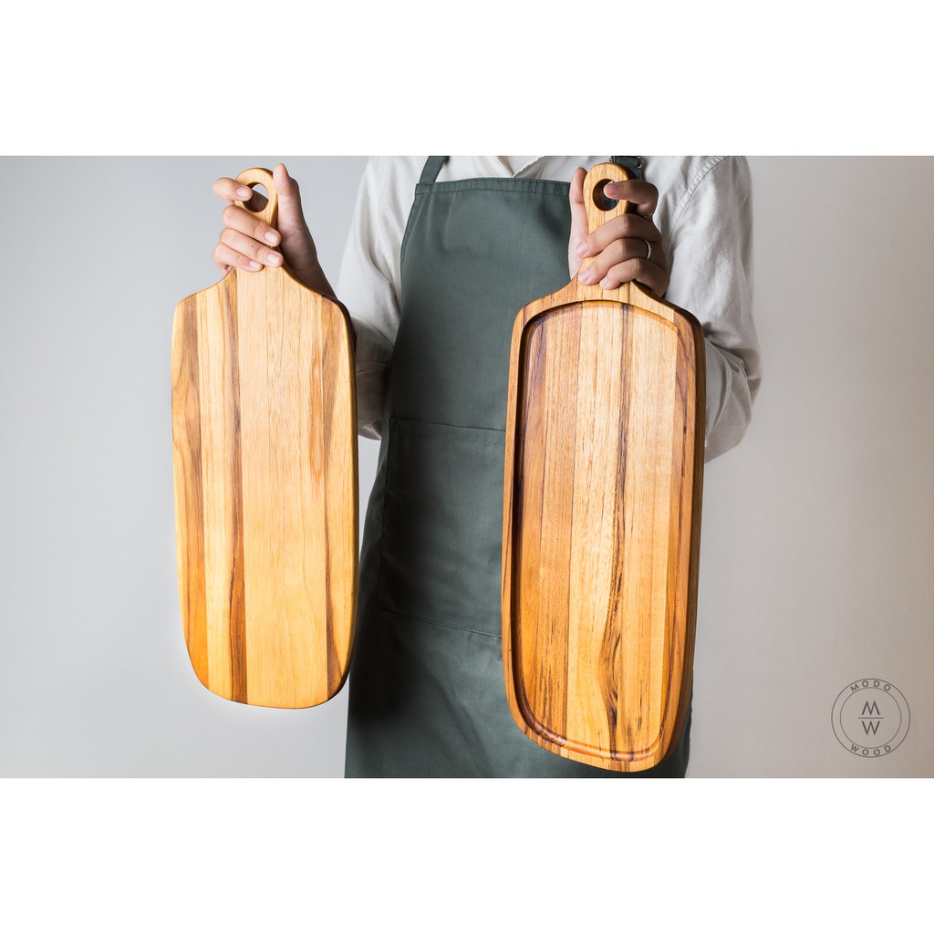 Thớt gỗ Teak dài 18x50x1.8cm Modo Wood - Dụng cụ nhà bếp