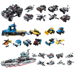 [TẶNG XE CÔNG TRÌNH ĐỒ CHƠI] Lắp Ráp Các Loại Tàu Chiến, Máy Bay, Xe Tăng, Cứu Hỏa Cho Bé