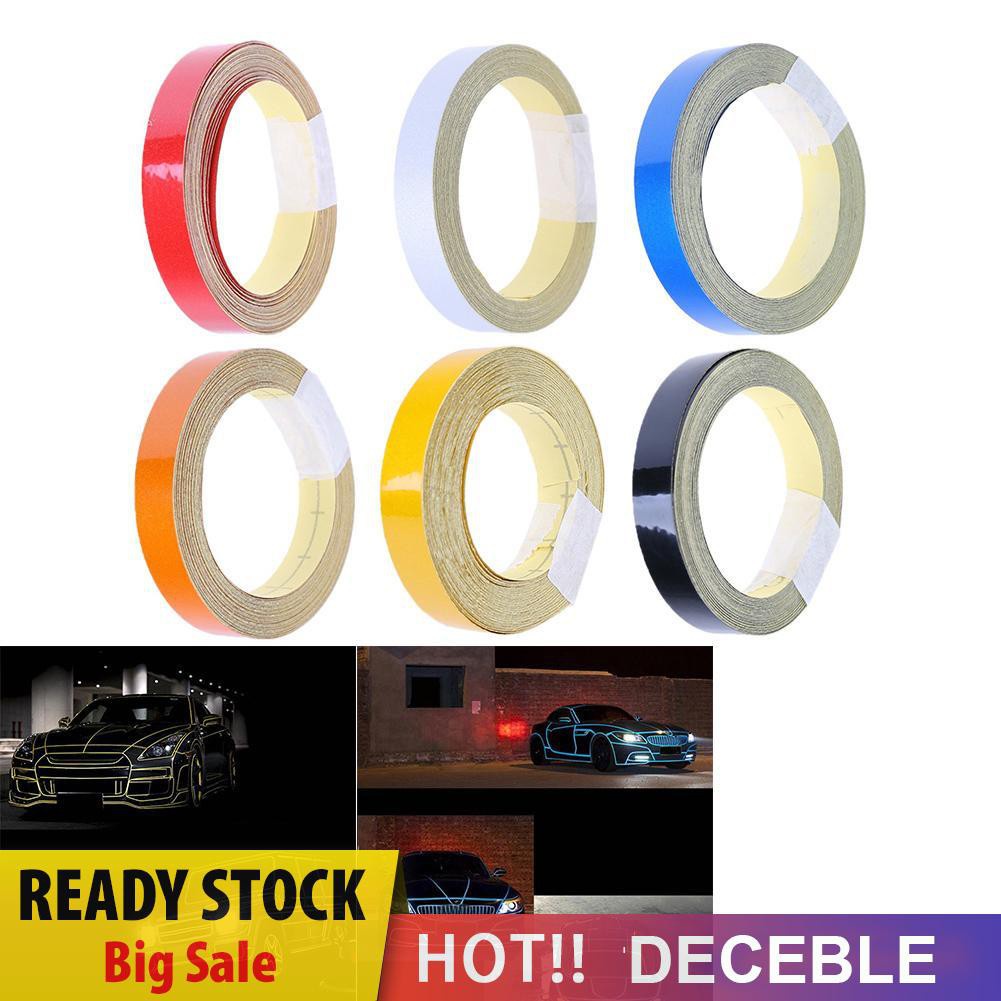 Cuộn Băng Keo Phản Quang 1cm X 5m Cảnh Báo Trang Trí Xe Hơi / Xe Máy