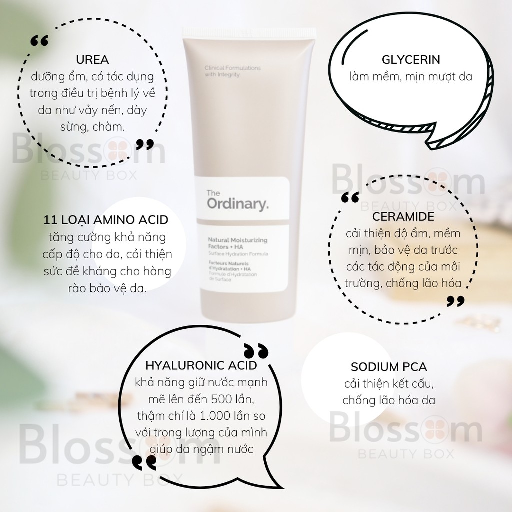 Kem dưỡng ẩm phục hồi Natural Moisturising Factor + HA The Ordinary