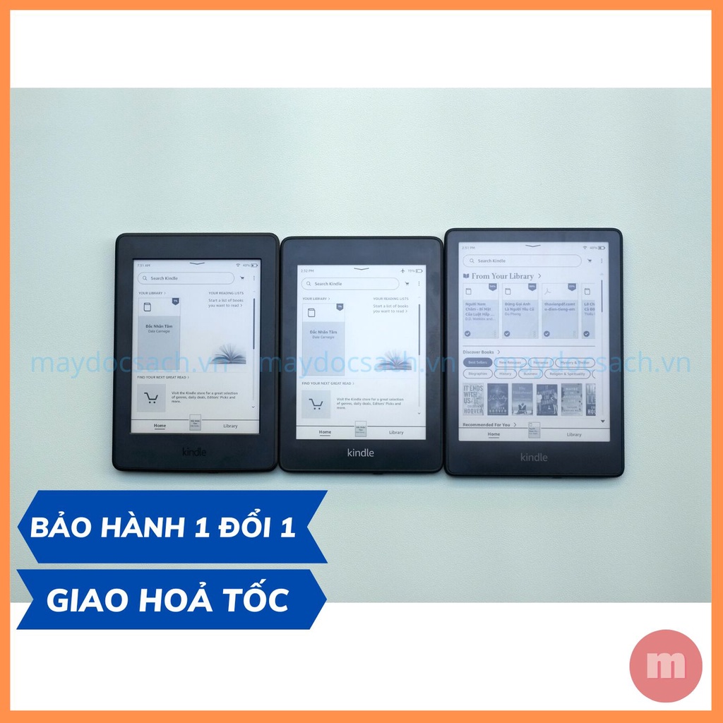 Máy đọc sách Kindle Paperwhite qua sử dụng, máy đẹp, hoạt động tốt, bảo hành dài