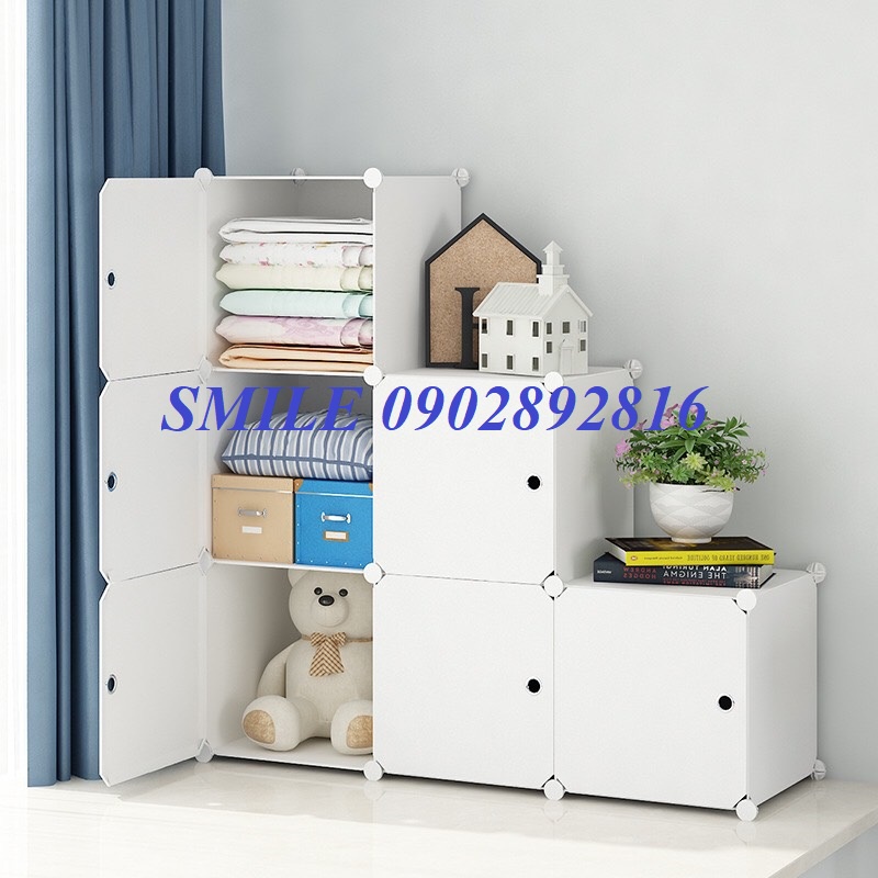 {MẪU HOT} TỦ NHỰA LẮP GHÉP THÔNG MINH 6 Ô HÌNH BẬC THANG, ĐẸP MẮT