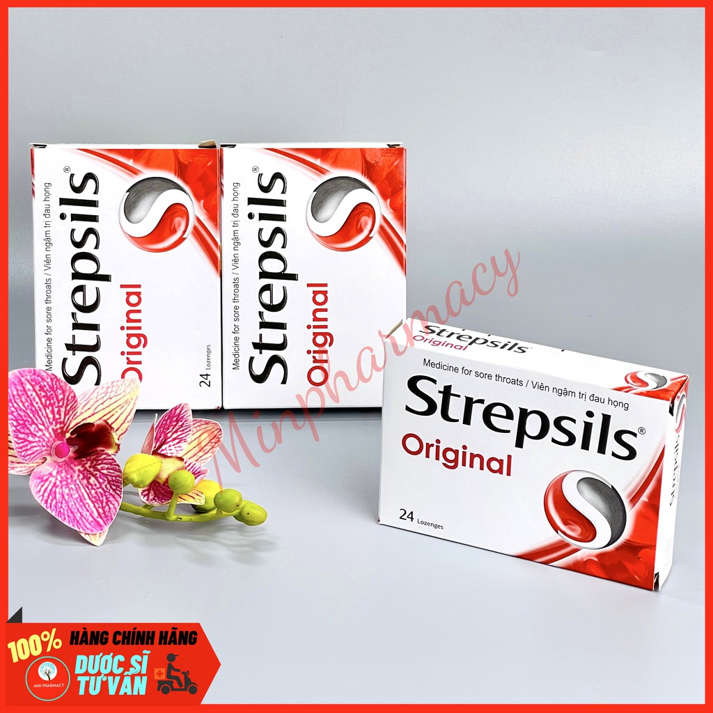 Kẹo ngậm Strepsils Orange with vitamin C (2 vỉ x 12 viên) - Minpharmacy