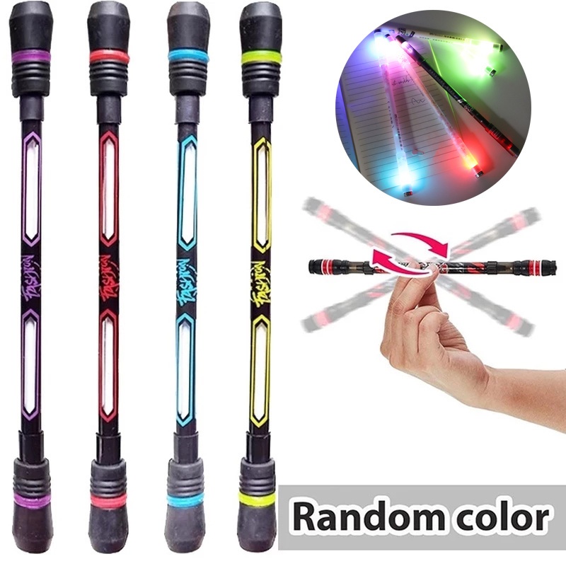 Bút Bi Xoay Ngón Tay Có Đèn Led Phát Sáng Độc Đáo Tiện Dụng Cho Học Sinh