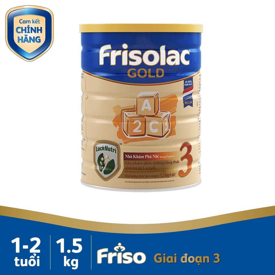 (HCM) Sữa bột Frisolac Gold 3 lon 1500g