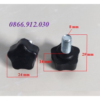 Ốc tăng chỉnh, núm vặn REN M8 x 20 mm_hoa 5 cánh