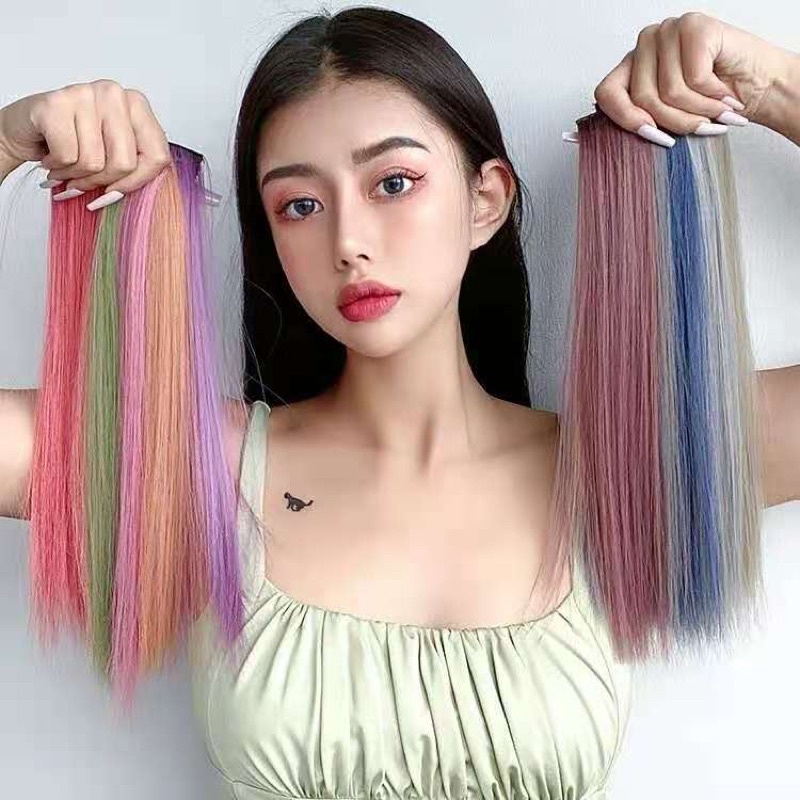 Tóc giả kẹp highlight hàn quốc, tóc kẹp giả dễ thương