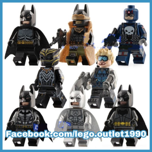 Xếp hình Tony Stark - Black Panther&lt;br&gt;- Batman - Akham - Punisher Siêu anh hùng Lego Minifigures Lele D011 018