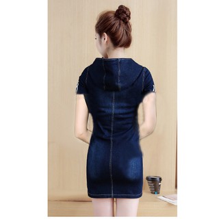 ĐẦM JEAN PHỐI NÓN LOGO SỐ 5 CAO CẤP