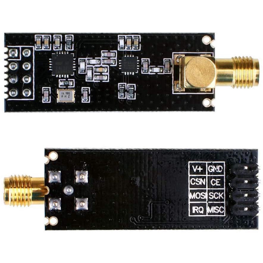 2pcs NRF24L01+PA+LNA RF Transceiver Module with SMA Antenna 2.4 GHz 1100m + 2pcs NRF24L01 Wireless Module with Breakout Adapter On-Board 3.3V Regulator for Arduino