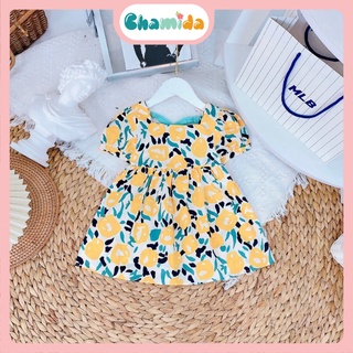 Váy cho bé gái hoa nhí V03 size từ  10 – 22kg, đầm bé gái dáng xòe. đan dây sau lưng điệu đà xinh xắn