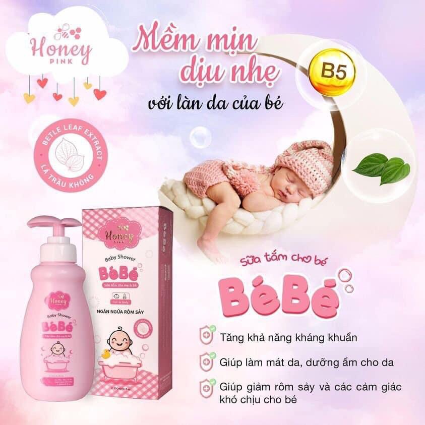 Sữa tắm và gội cho bé Honey Pink 300ml New