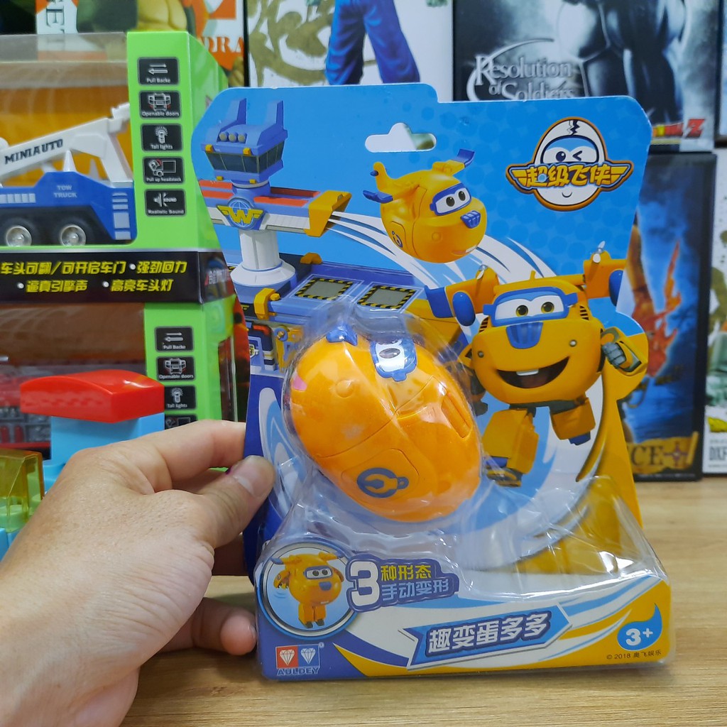 Đồ chơi super wings đội bay siêu đẳng trứng biến hình thành rô bốt nhân vật máy bay Donnie thông minh