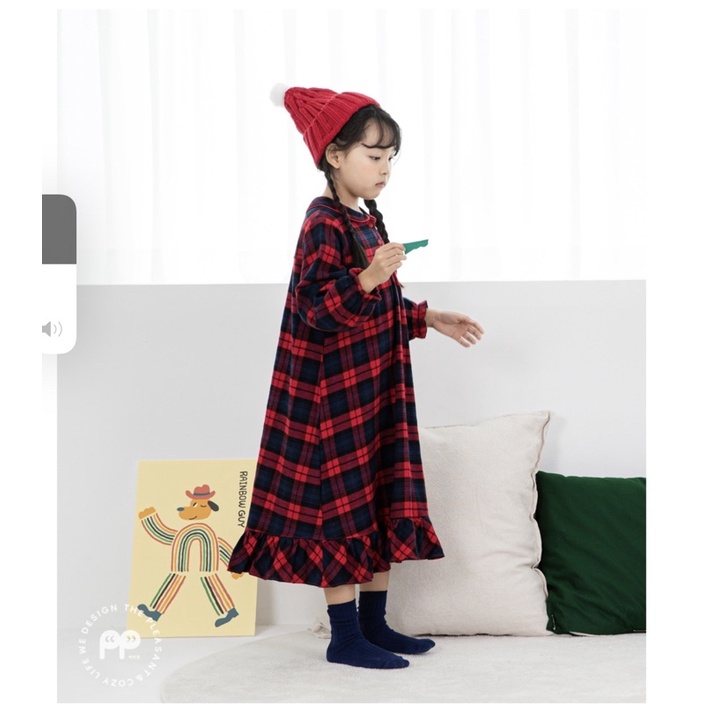 Váy ngủ Pipilong thu đông bé gái