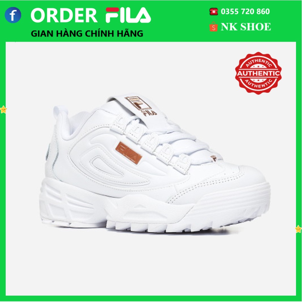 Giày Sneaker Thể Thao Nam Nữ FILA DISRUPTOR III WHITE LOGO GOLD Chính Hãng 100%