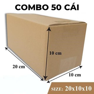 [Combo 50 cái] Hộp giấy 20x10x10 carton 3 lớp sóng Thùng giấy đóng hàng cứng cáp chuyên dụng chất lượng cao chống va