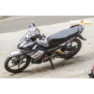 tem trùm Exciter 135 đen trắng cực chất, độ team trùm decal xe máy ex dán đời 2011-2014