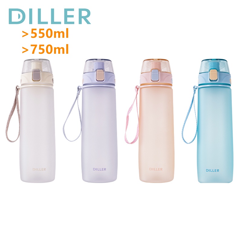 Bình Nước DILLER D56 550ml / 750ml Kèm Dây Đeo Tiện Dụng