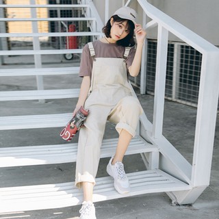 ORDER Quần yếm thô dài màu kem
