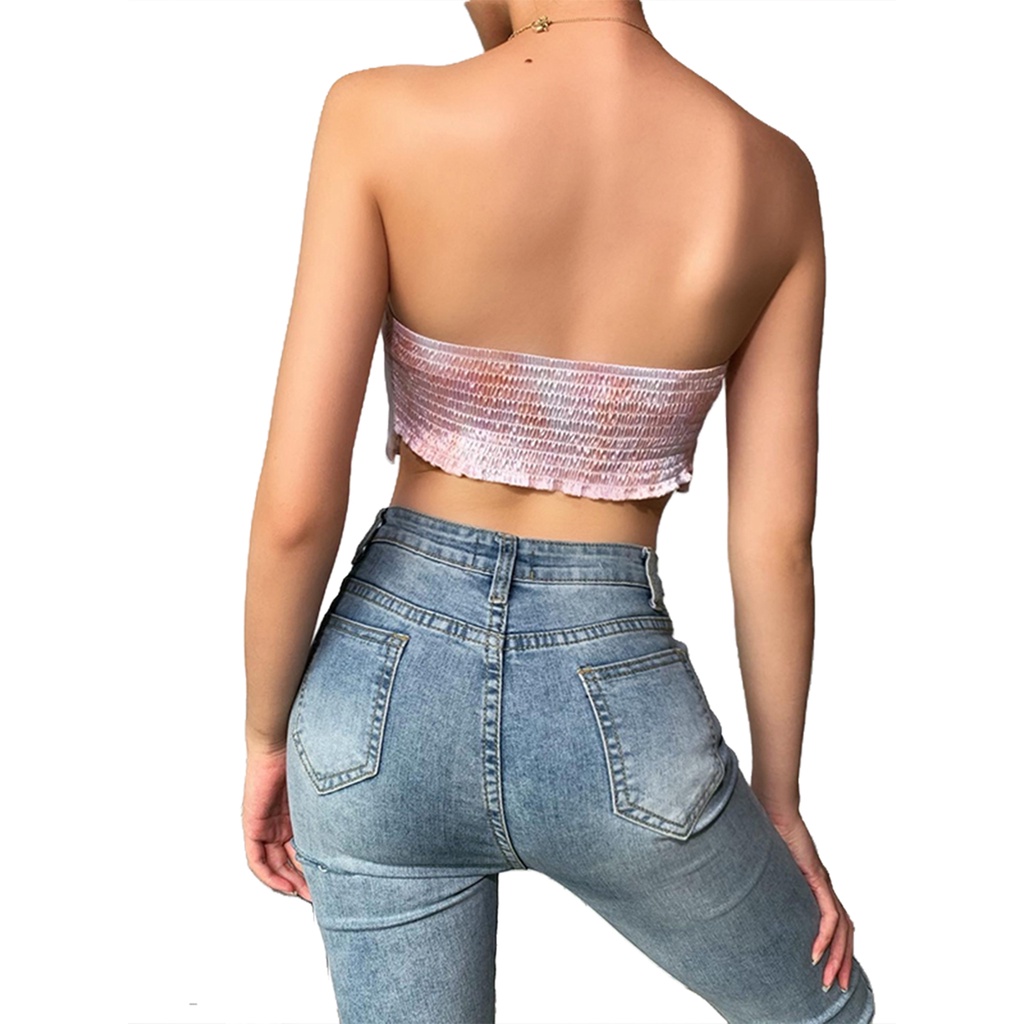 Áo croptop trễ vai thiết kế hở lưng quyến rũ