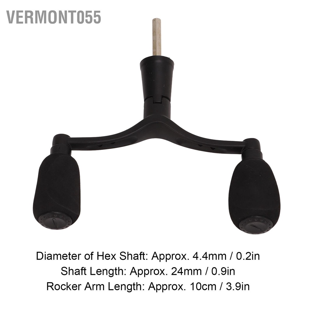 Có thể bán buôn Hợp kim nhôm Cuộn câu cá Tay cầm đôi Rocker Cánh tay Phun Sơn Matt Đen Lure Quay Câu Bánh xe Hex Đôi Vermont055 Hàng giao ngay