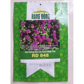 Hạt giống hoa cúc bách nhật tím rd 848 rạng đông gói 0,1g