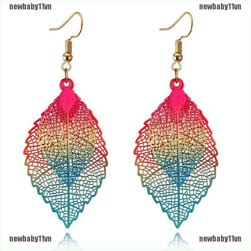 Bông Tai HợP Kim HìNh Lá NhiềU MàU SắC