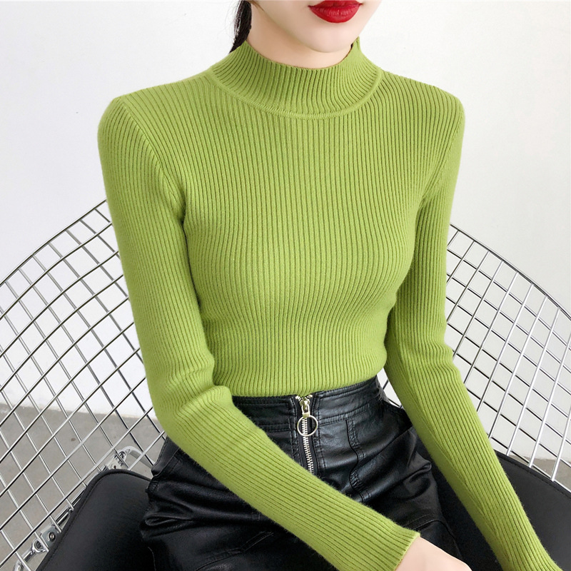 Áo Sweater Cổ Lọ Thời Trang Thu Đông Xinh Xắn Cho Nữ