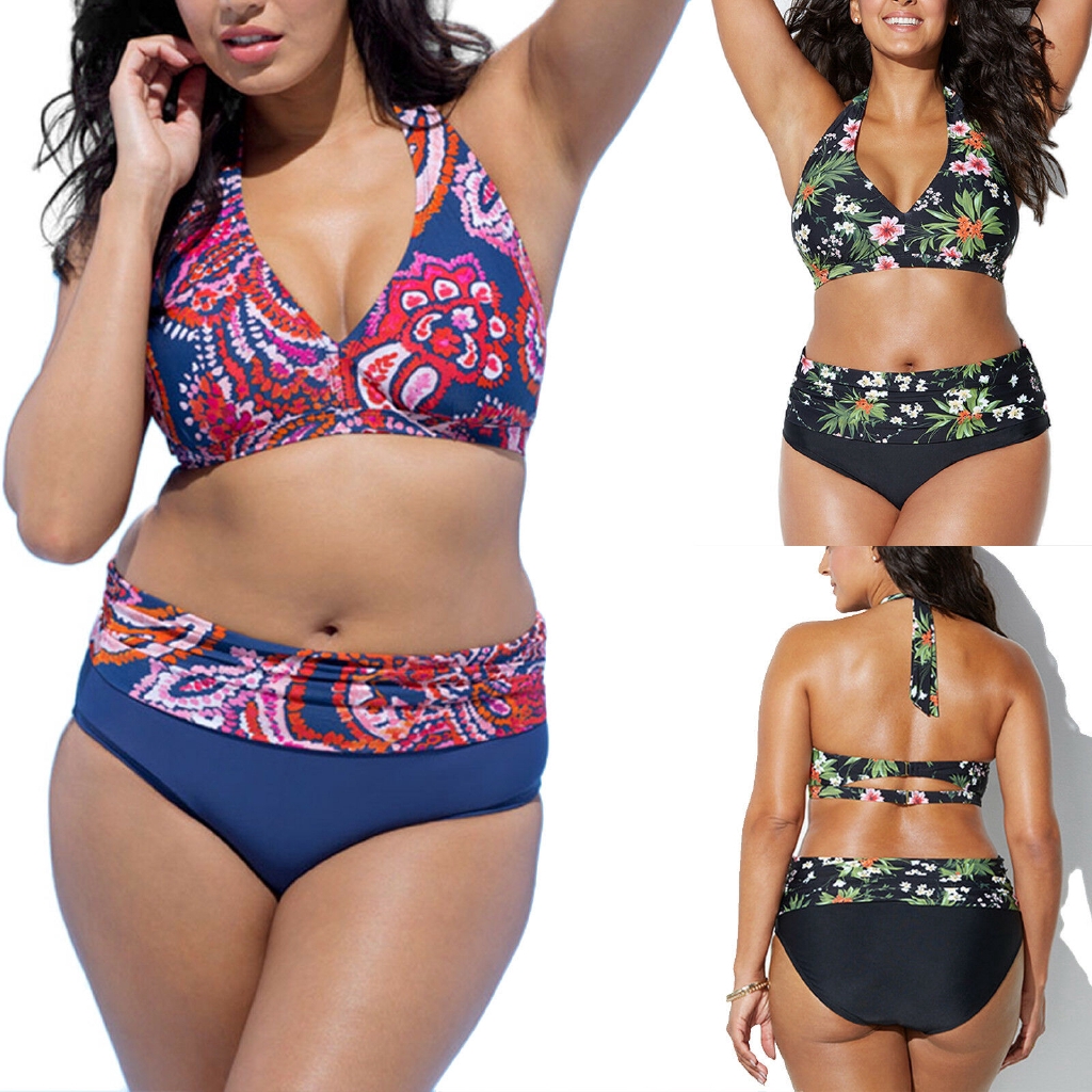 Bộ đồ bơi nữ eo cao , có đệm nâng ngực , phong cách Boho