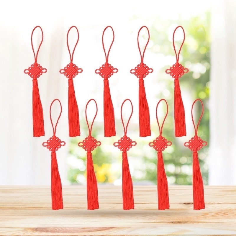 Mặt Dây Chuyền Thắt Nút Thủ Công Tua Rua Tinh Tế Phong Cách Trung Hoa Có Thể Tái Sử Dụng Làm Đồ Trang Trí Cho Năm Mới