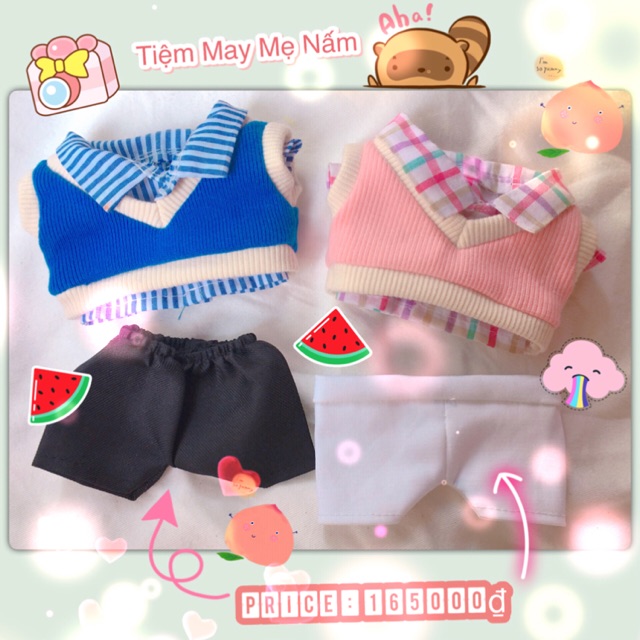 Outfit Doll: Set gile cho doll 15-20cm