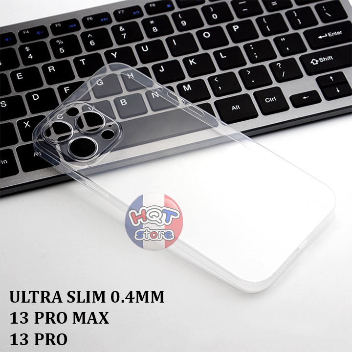 Ốp lưng siêu mỏng trong suốt Ultra Slim 0.4mm IP 13 Pro Max / 13 Pro