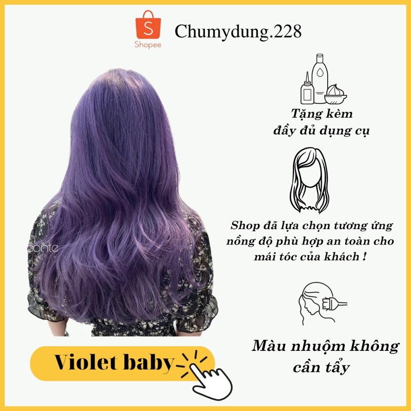 Thuốc nhuộm màu Violet baby ( tím ánh khói )