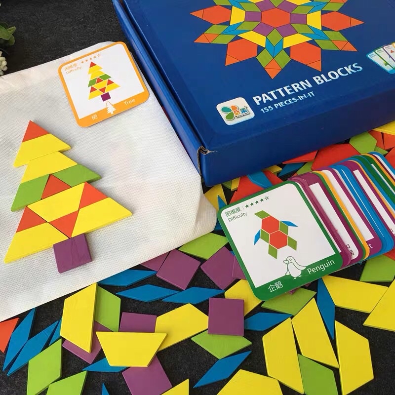 Ghép hình sáng tạo- Pattern Blocks ( 155ct- 200ct)