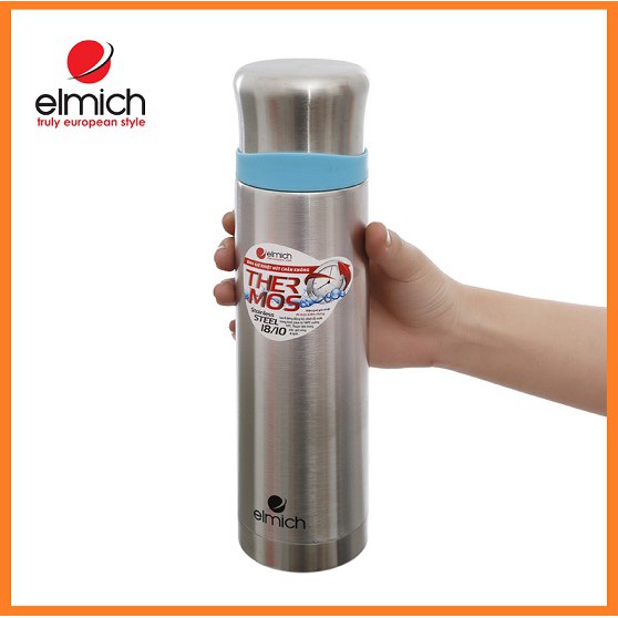 [VIỀN XANH] bình giữ nhiệt Elmich Thermos 500ml - bình nước Inox 304 cao cấp 2 lớp