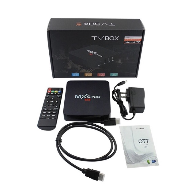 Tv Box Thông Minh Android Mxq-pro 4k Rk3229 1g / 8g H.264 / H.265 Kodi Và Phụ Kiện