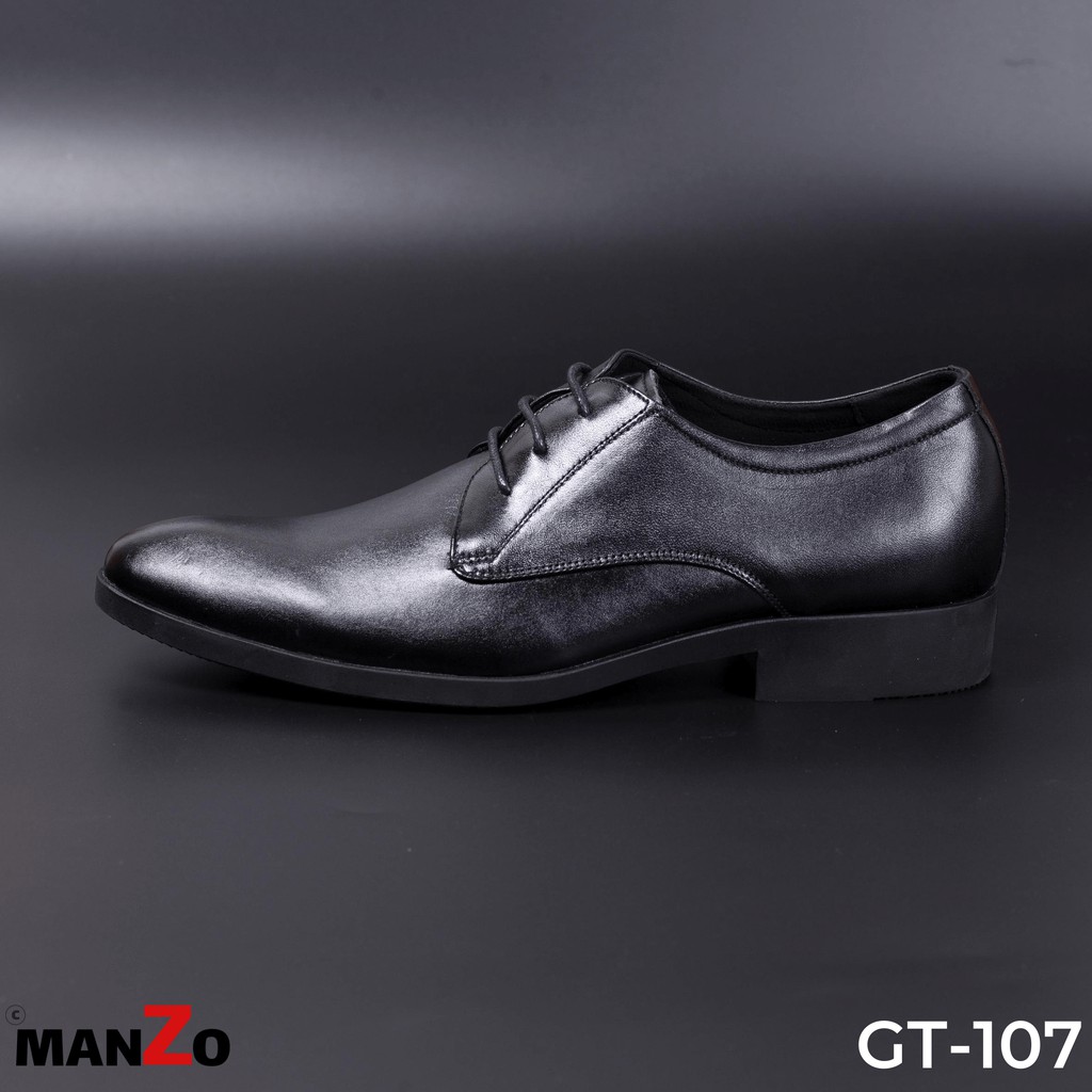 [DA BÒ THẬT] Giày công sở dây buộc tăng chiều cao - Giày nam da bò thật - Bảo hành 12 tháng - GT 107 Manzo store