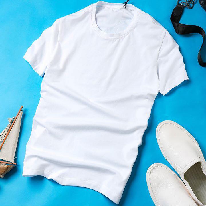 Áo Thun Nam Chất Cotton Màu Trắng Phong Cách Trẻ Trung Vải Đẹp Không Xù Lông Không Bai Gião