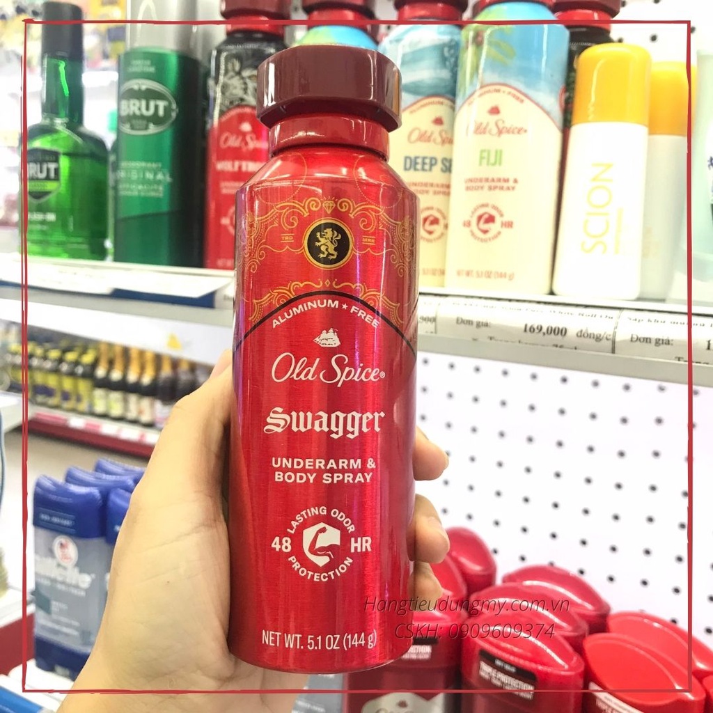 Xịt khử mùi toàn thân Old Spice Refresh Body Spray 144g