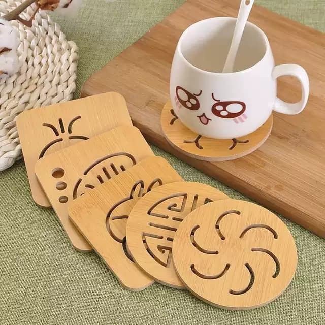 Tấm Lót Nồi Bằng Gỗ Cách Nhiệt,Tấm Lót Cốc Chén Bát Nhiều Hình Dễ Thương