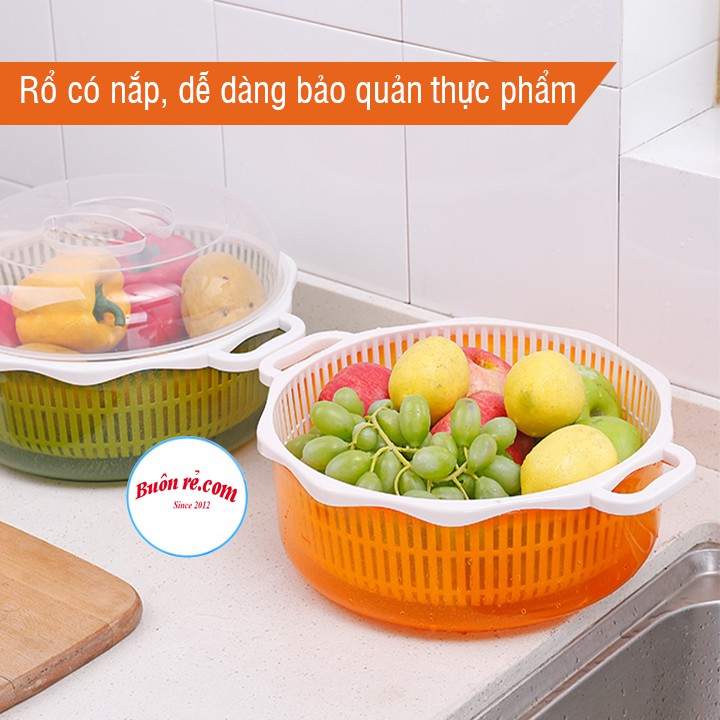 Bộ rổ chậu tròn kèm nắp đậy NHỰA SONG LONG PLASTIC (NO: 2896)- bộ rổ chậu 3 chi tiết đa năng – Buôn rẻ 01201